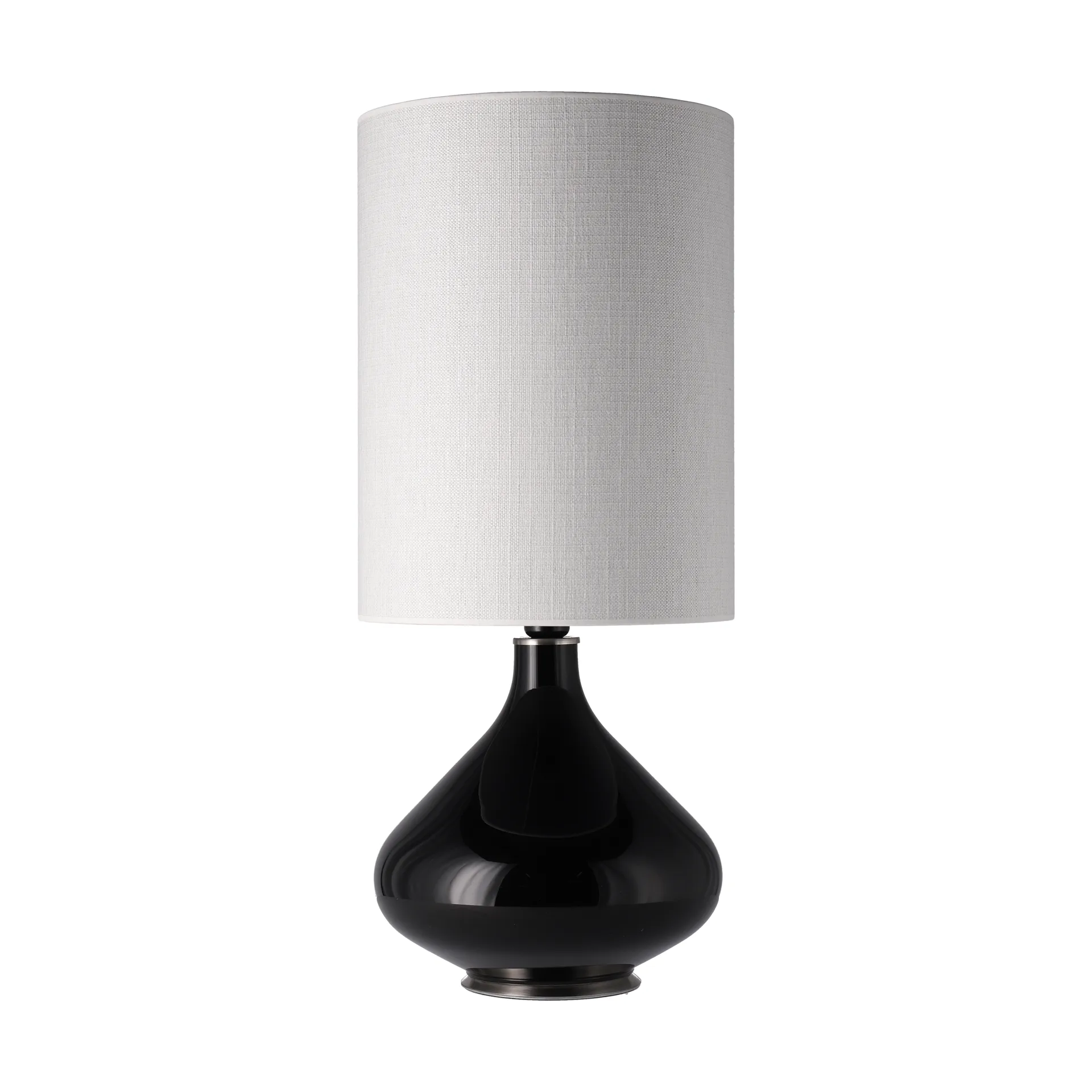 Flavia tafellamp zwarte lampvoet, Babel Beige L Flavia Lamps