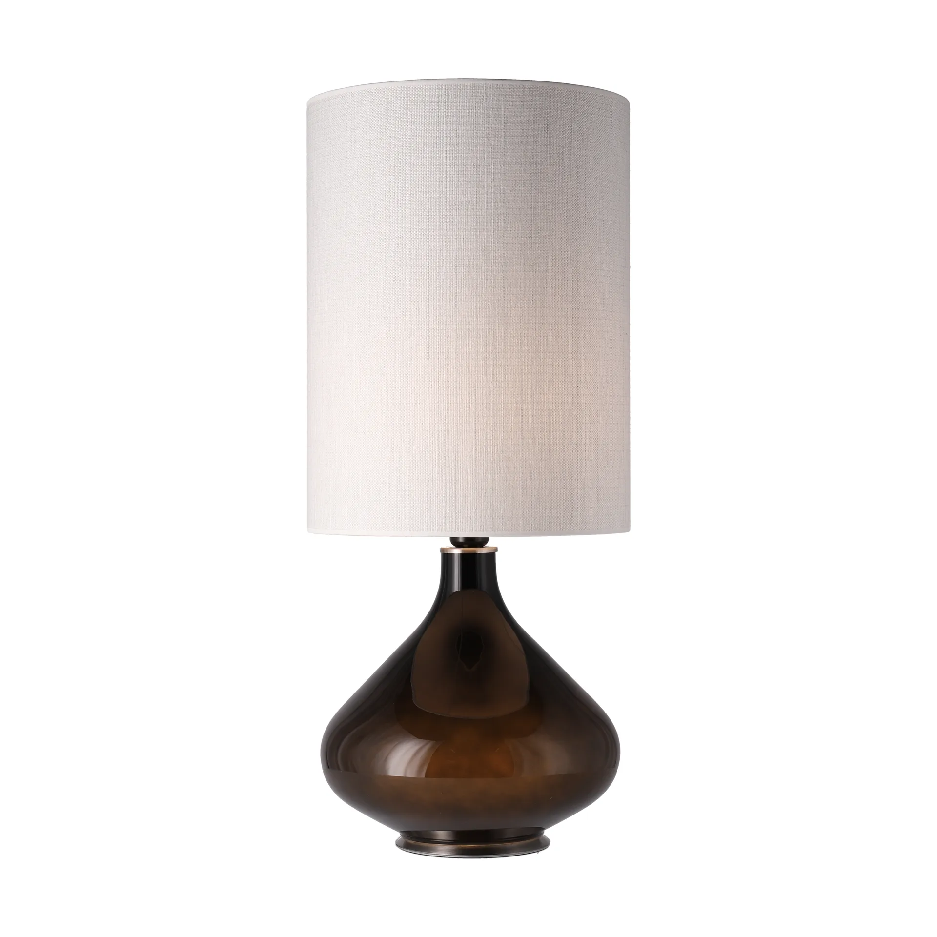 Flavia tafellamp zwarte lampvoet, Babel Beige L Flavia Lamps