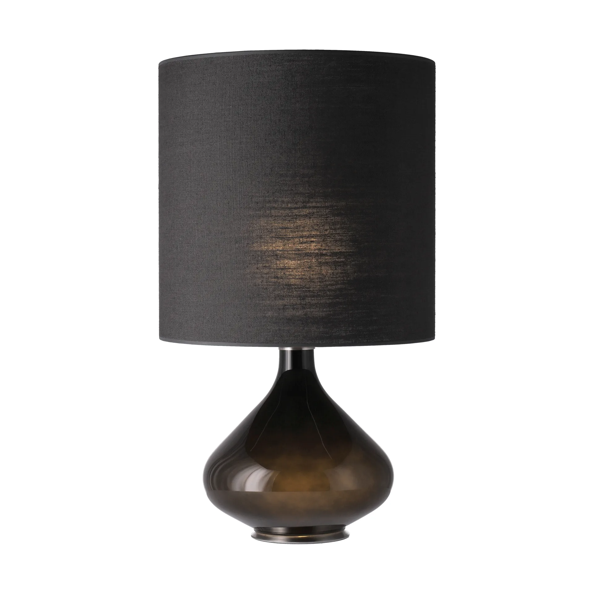 Flavia tafellamp zwarte lampvoet, Lino Negro M Flavia Lamps