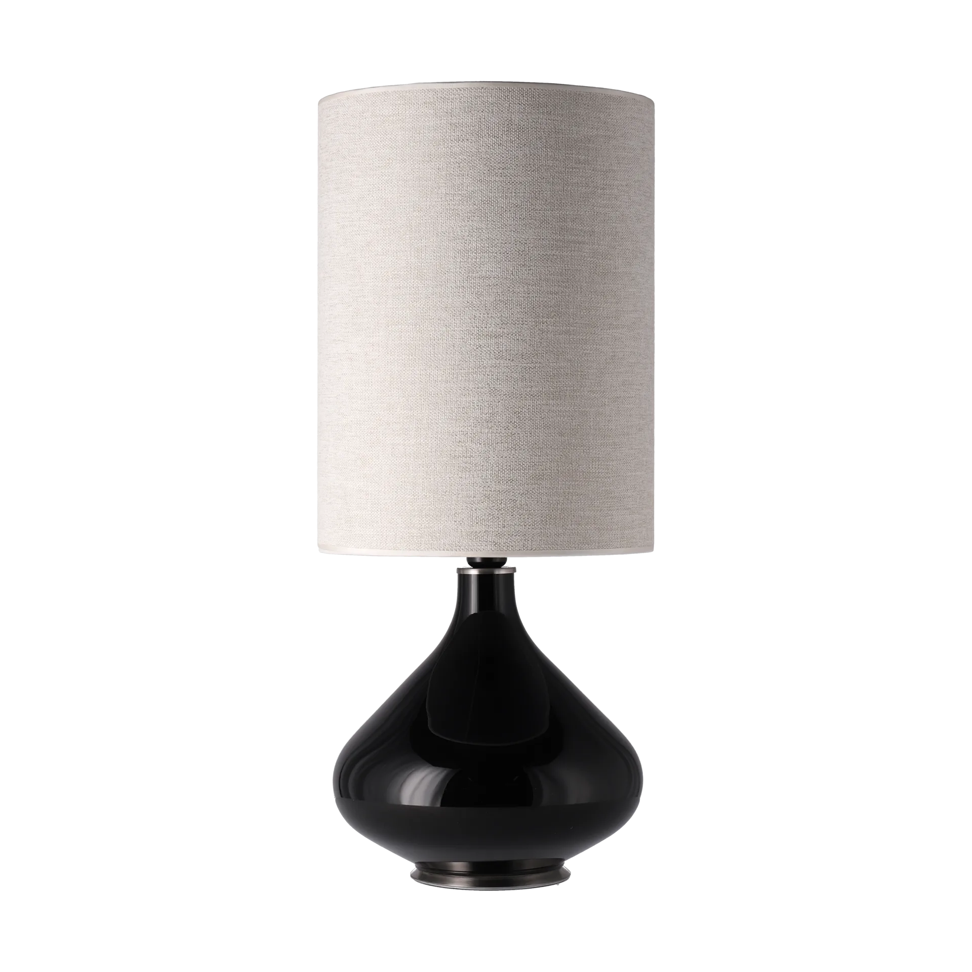 Flavia tafellamp zwarte lampvoet, London Beige L Flavia Lamps