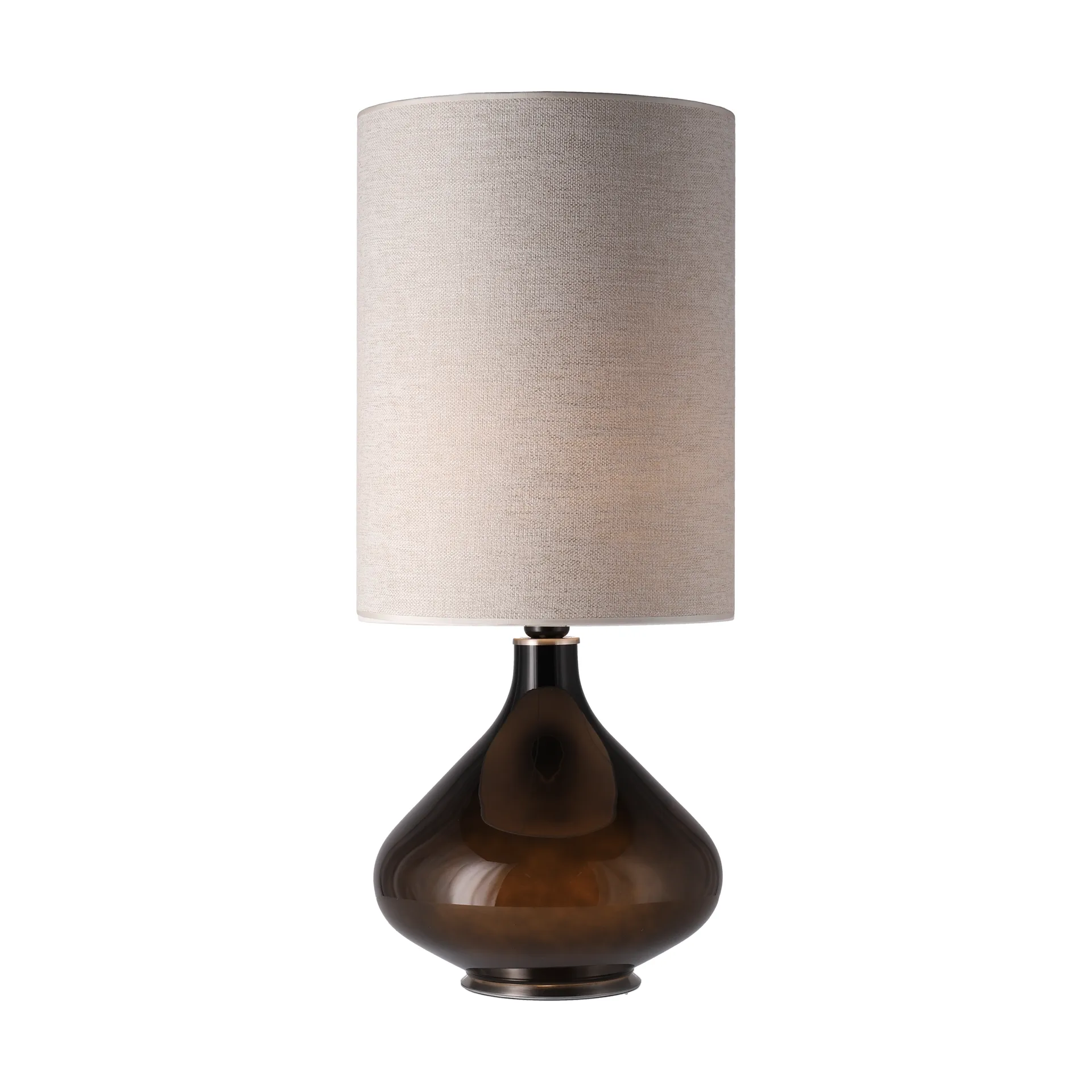 Flavia tafellamp zwarte lampvoet, London Beige L Flavia Lamps