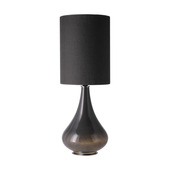 Renata tafellamp grijze lampvoet, Lino Negro L Flavia Lamps