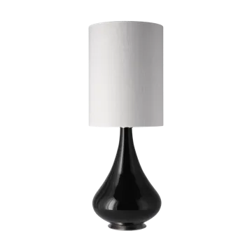 Renata tafellamp zwarte lampvoet - Babel Beige L - Flavia Lamps