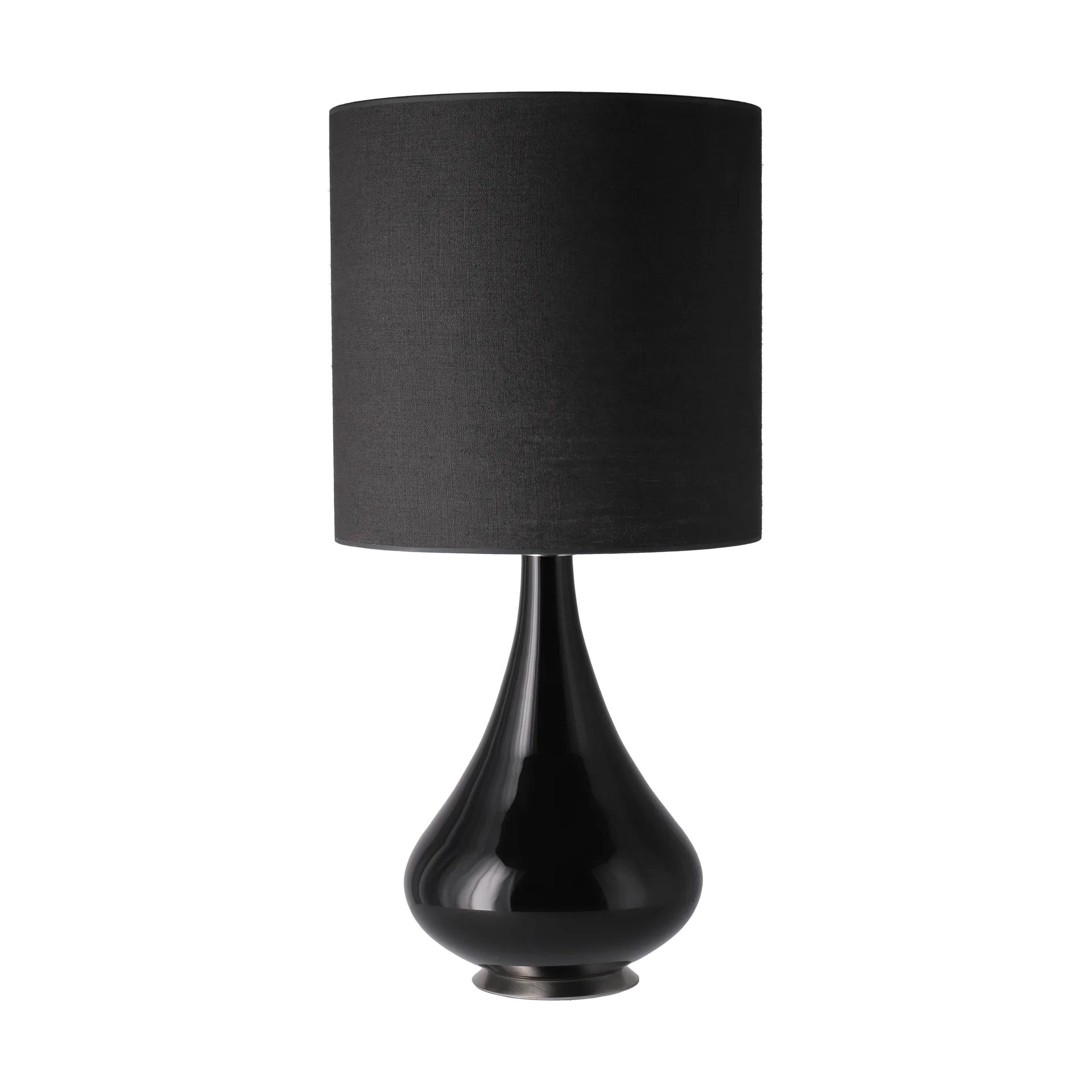 Renata tafellamp zwarte lampvoet, Lino Negro M Flavia Lamps