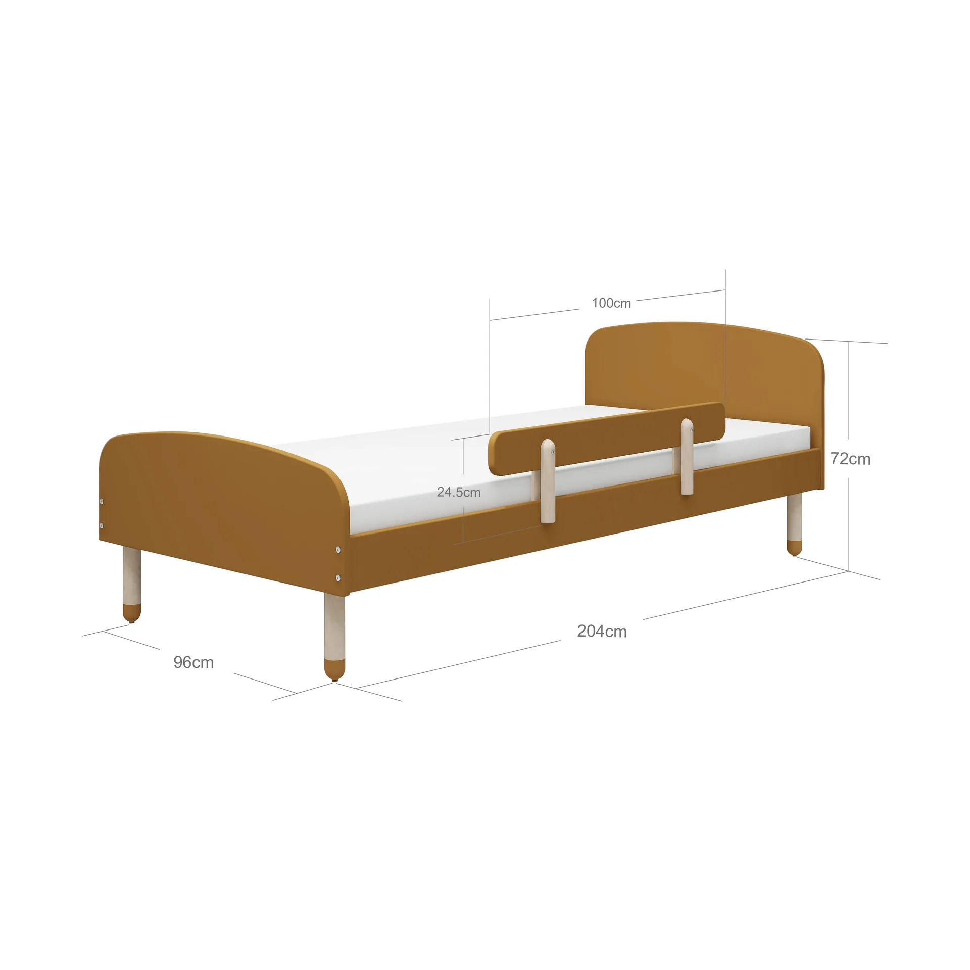 Dots bed met uitvalbeveiliging 96x204 cm, Geel FLEXA
