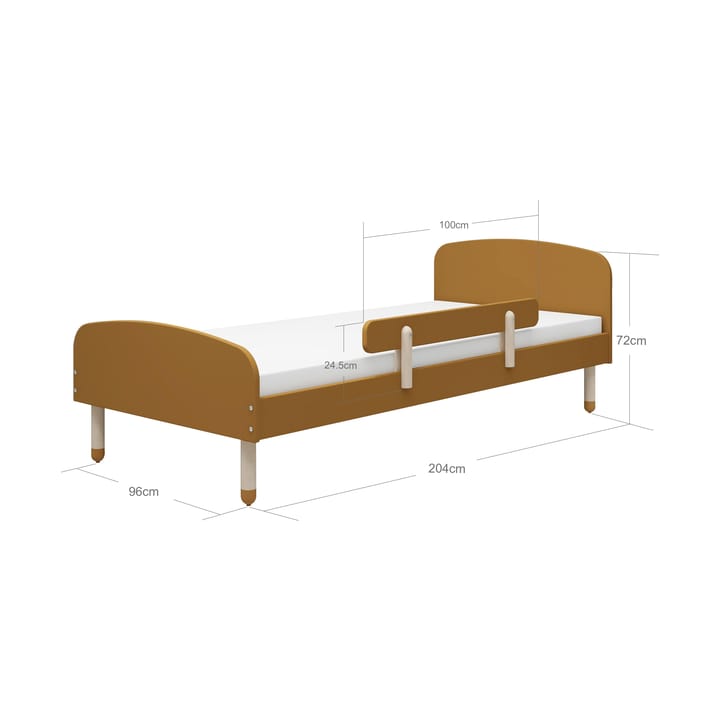 Dots bed met uitvalbeveiliging 96x204 cm, Geel FLEXA