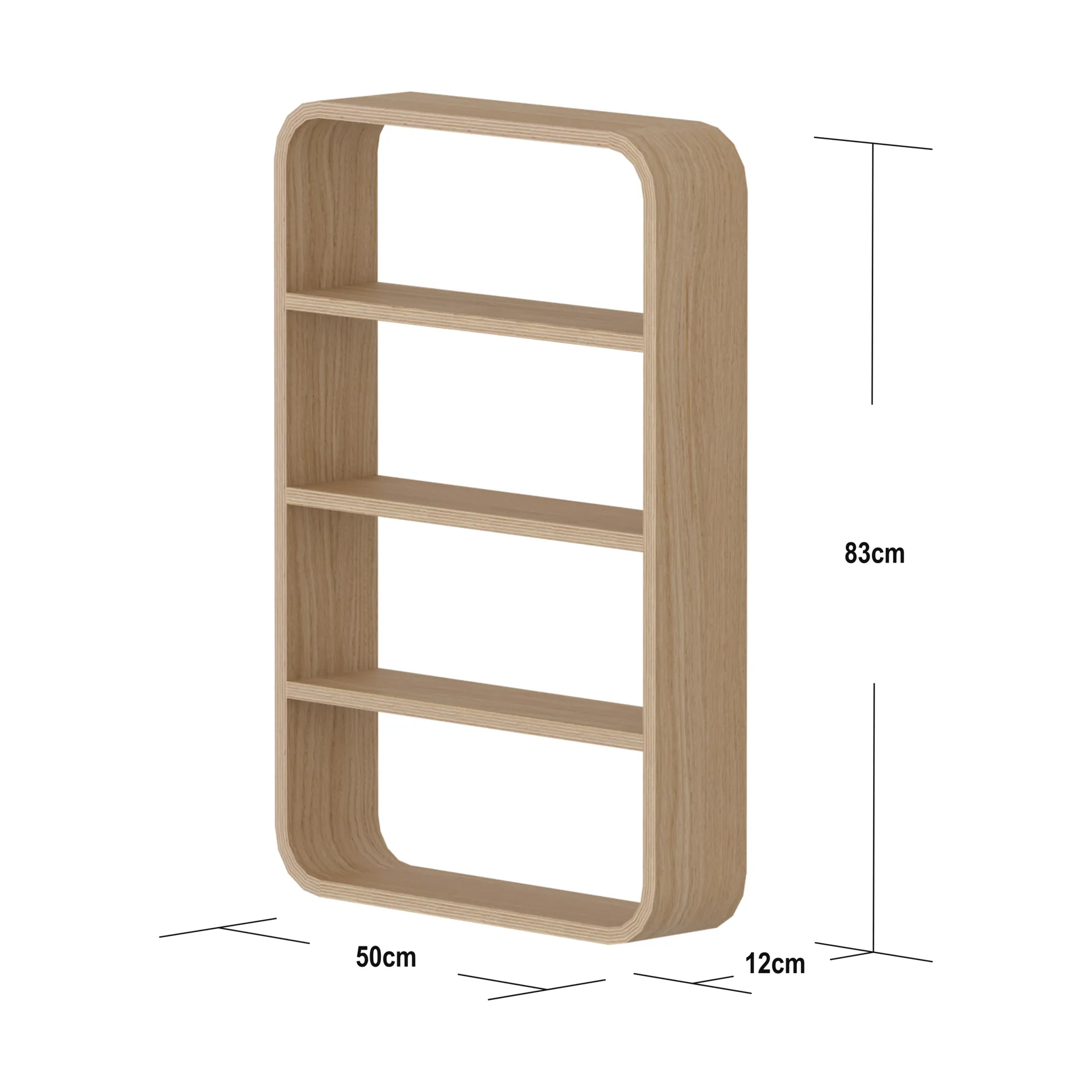 Nova wandplank 50x83 cm, Eikenfineer FLEXA