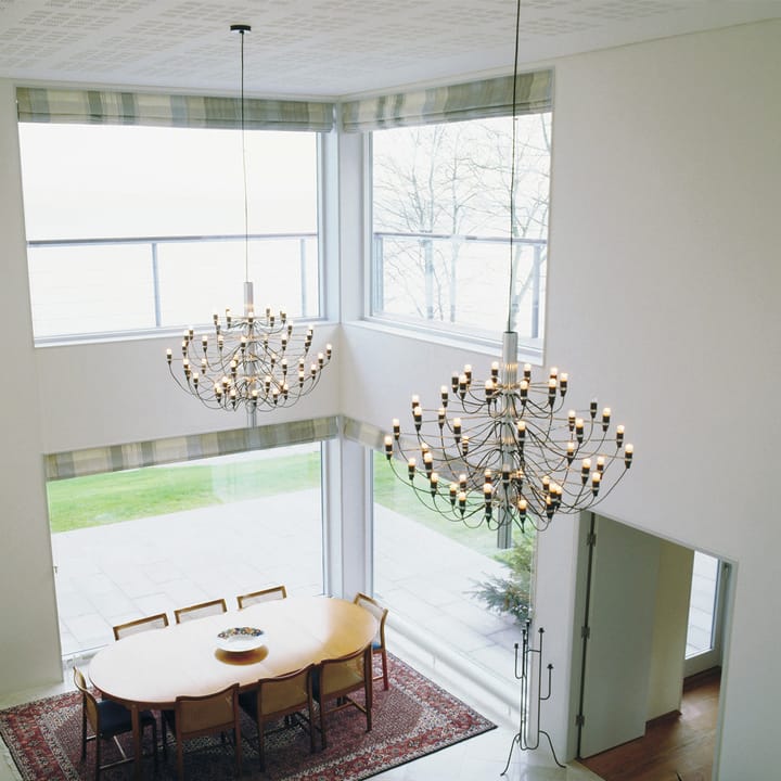 2097 Sarfatti kroonluchter, Chroom 50 lampen Flos