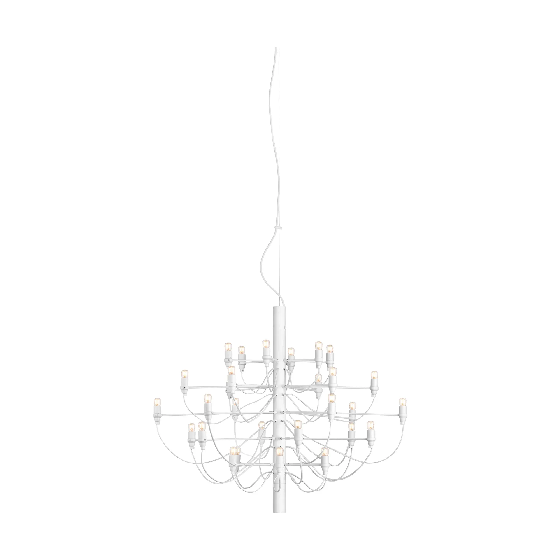 2097 Sarfatti kroonluchter LED, Matwit 30 lampen Flos