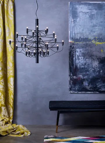 2097 Sarfatti kroonluchter LED - Matzwart 30 lampen - Flos