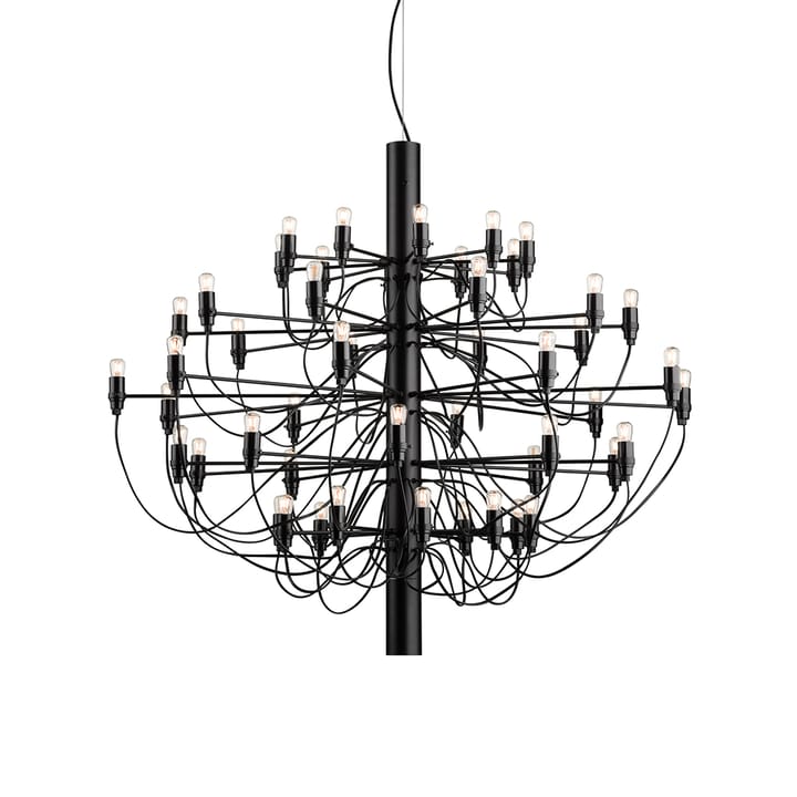2097 Sarfatti kroonluchter, Matzwart 50 lampen Flos
