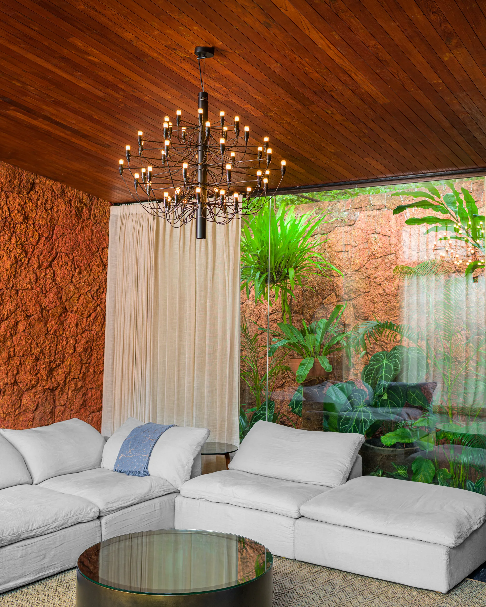 2097 Sarfatti kroonluchter, Matzwart 50 lampen Flos