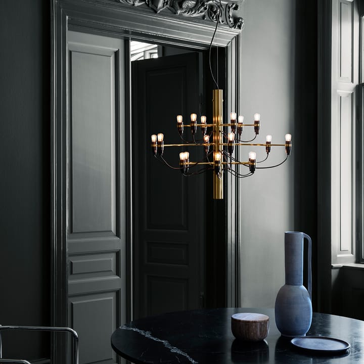 2097 Sarfatti kroonluchter, Messing 18 lampen Flos