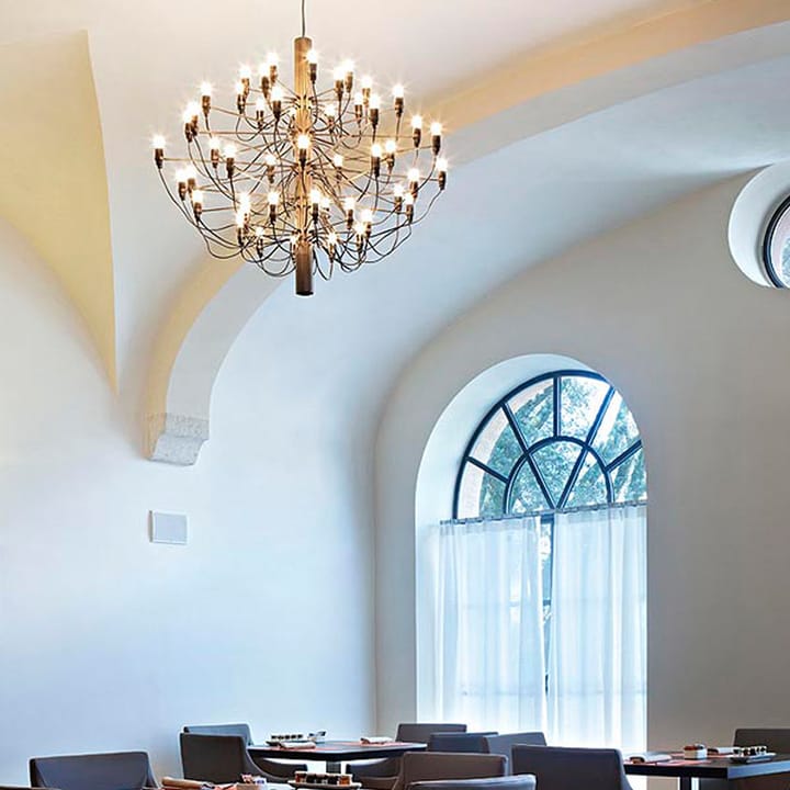 2097 Sarfatti kroonluchter, Messing 50 lampen Flos