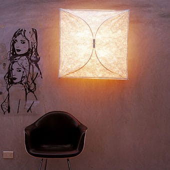 Ariette 1 muurlamp, Wit textieldoek/stalen standaard Flos
