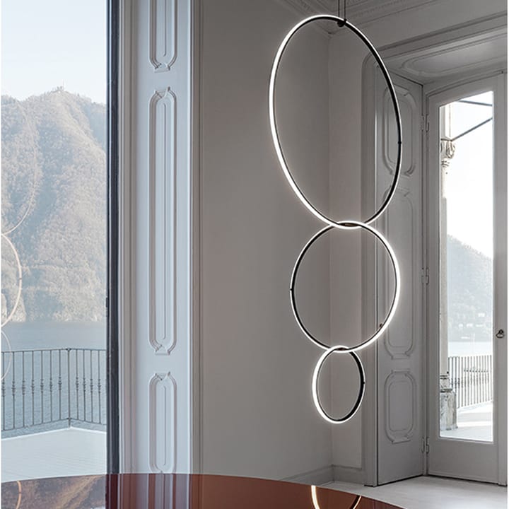 Arrangements Round hanglamp, Black, medium Flos