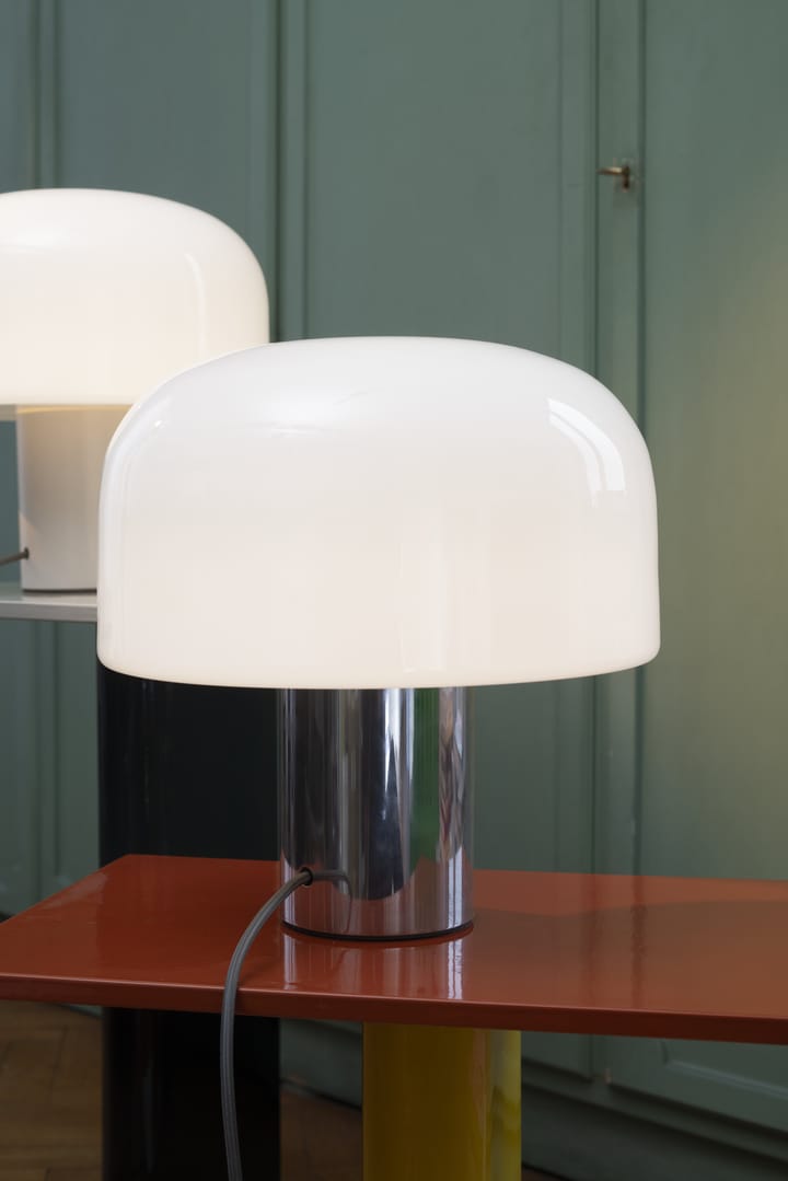Bellhop Glass T tafellamp, Bright aluminum Flos