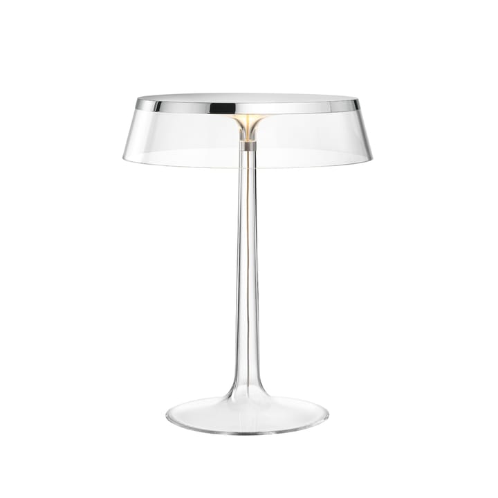 Bon Jour T tafellamp - Chrome-transparante kap - Flos