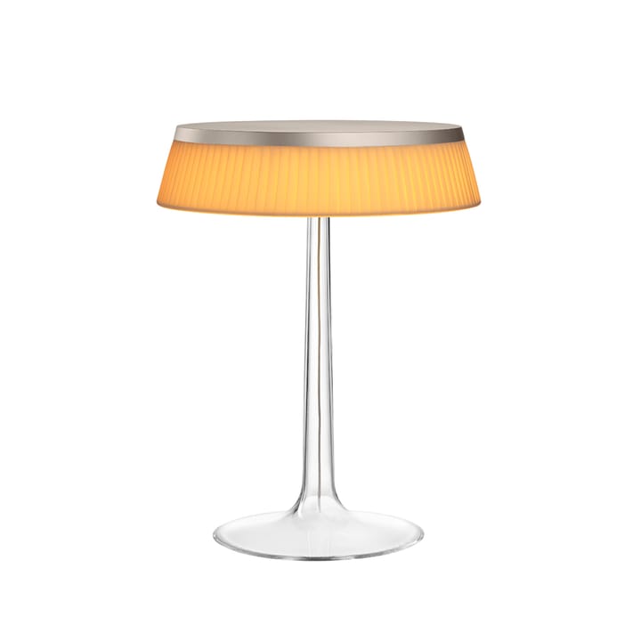 Bon Jour T tafellamp - Oranje-stoffen kap-mat verchroomd - Flos