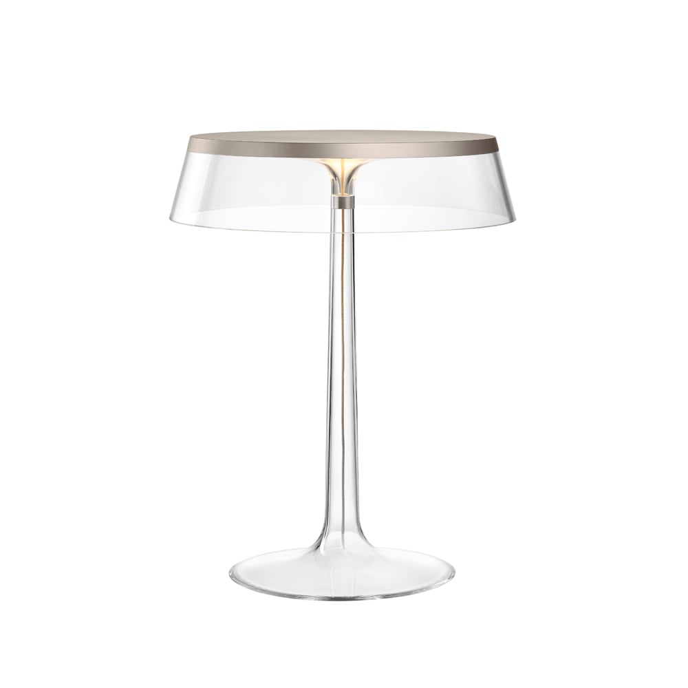 Flos Bon Jour T tafellamp Transparant-mat verchroomde top