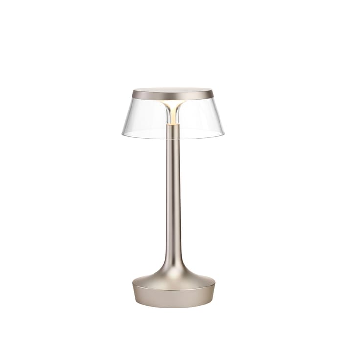 Bon Jour Unplugged tafellamp - Matt chrome-transparent - Flos