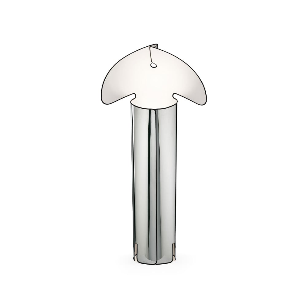 Flos Chiara F vloerlamp Roestvrij staal-zwarte rand