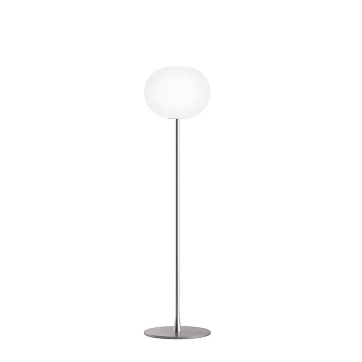 Glo-ball F1 vloerlamp - Wit opaalglas-matzilveren standaard - Flos
