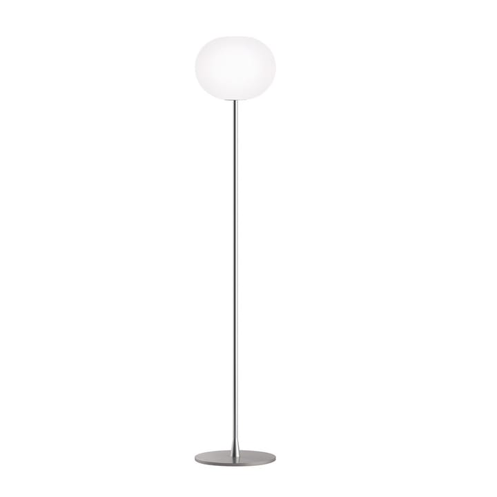 Glo-ball F2 vloerlamp - Wit opaalglas-matzilveren standaard - Flos