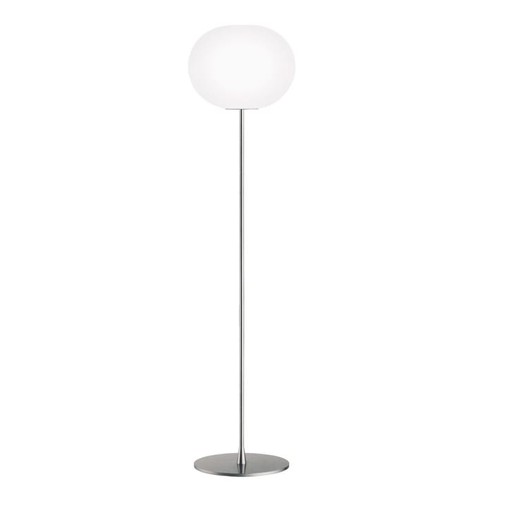 Glo-ball F3 vloerlamp - Wit opaalglas-matzilveren standaard - Flos