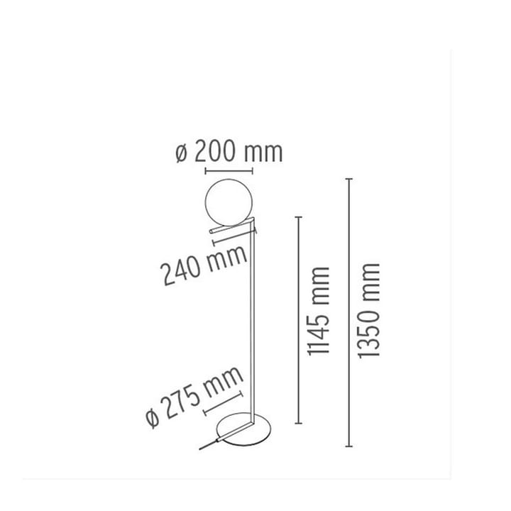 IC lights F1 vloerlamp, Geborsteld messing-opaal Flos