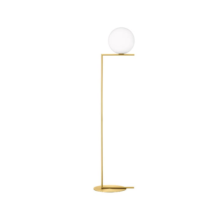 IC lights F2 vloerlamp - Geborsteld messing-opaal - Flos