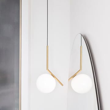 IC lights S2 hanglamp - Geborsteld messing-opaal - Flos