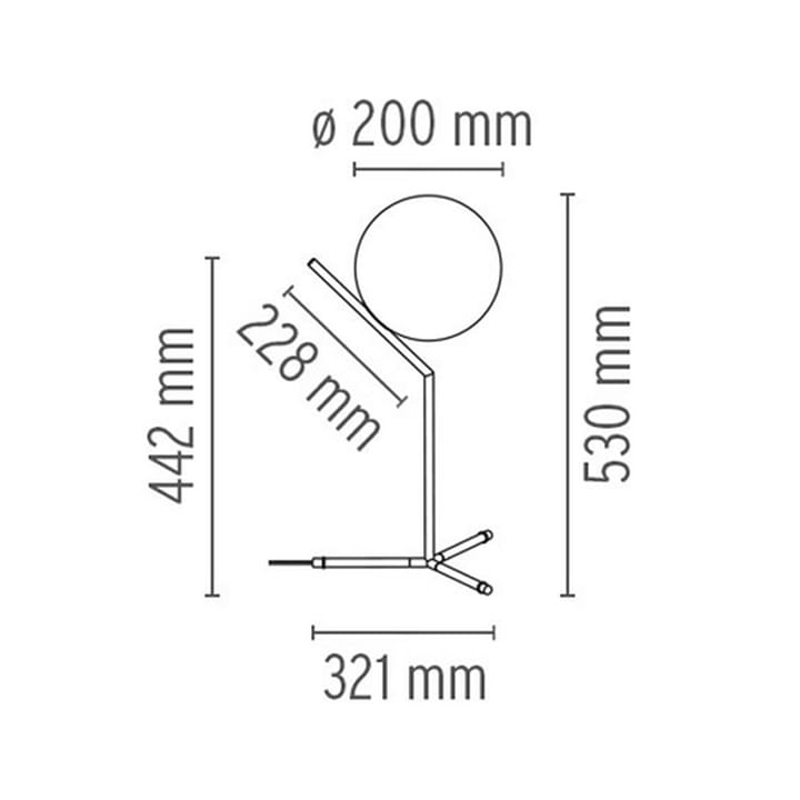 IC lights T1 high tafellamp, Geborsteld messing-opaal Flos