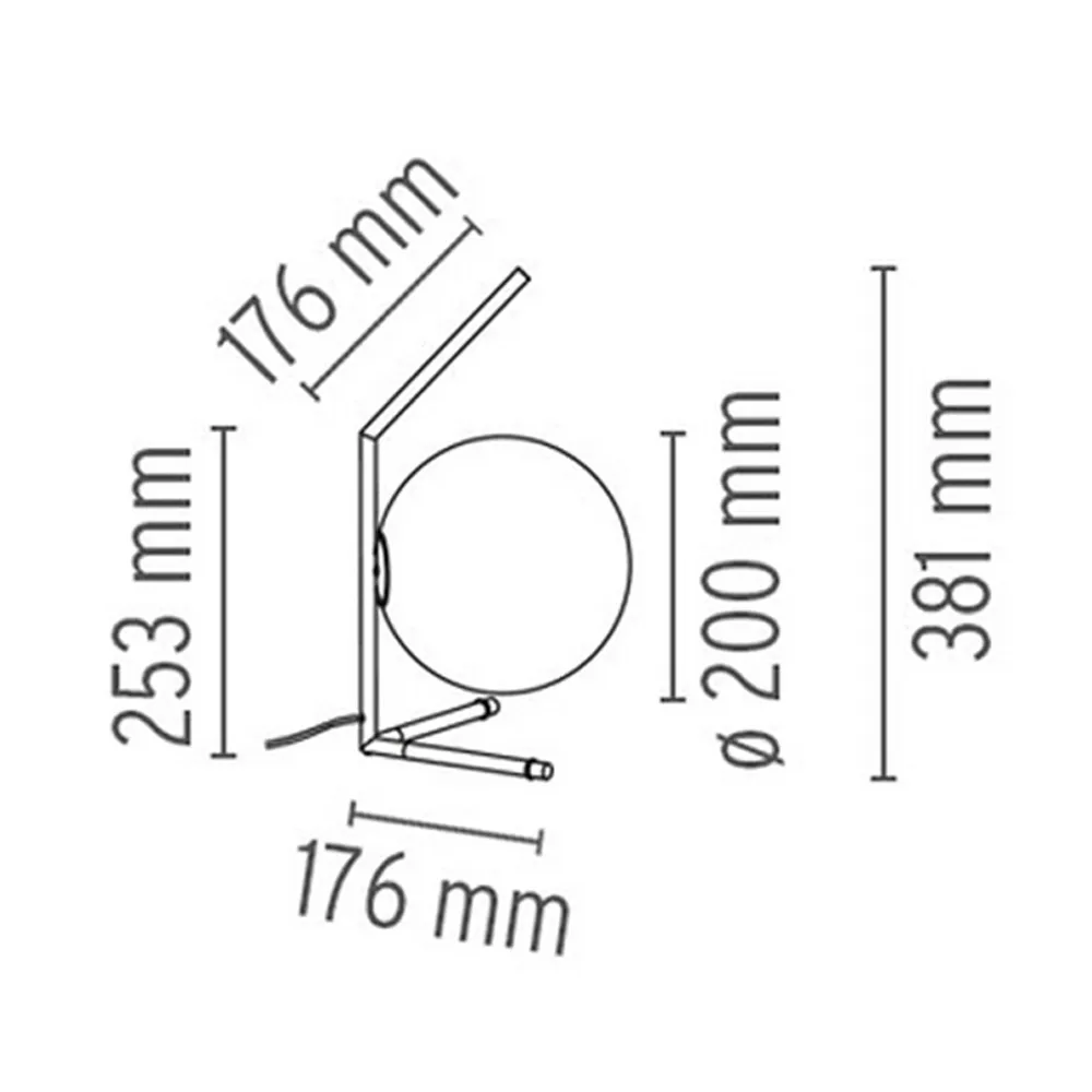 IC lights T1 low tafellamp, Chroom-opaal Flos