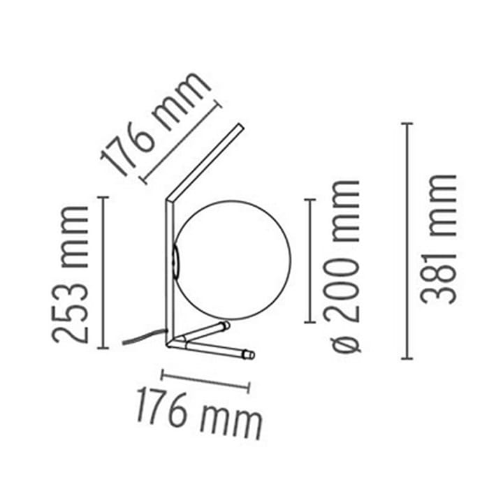 IC lights T1 low tafellamp, Zwart-opaal Flos