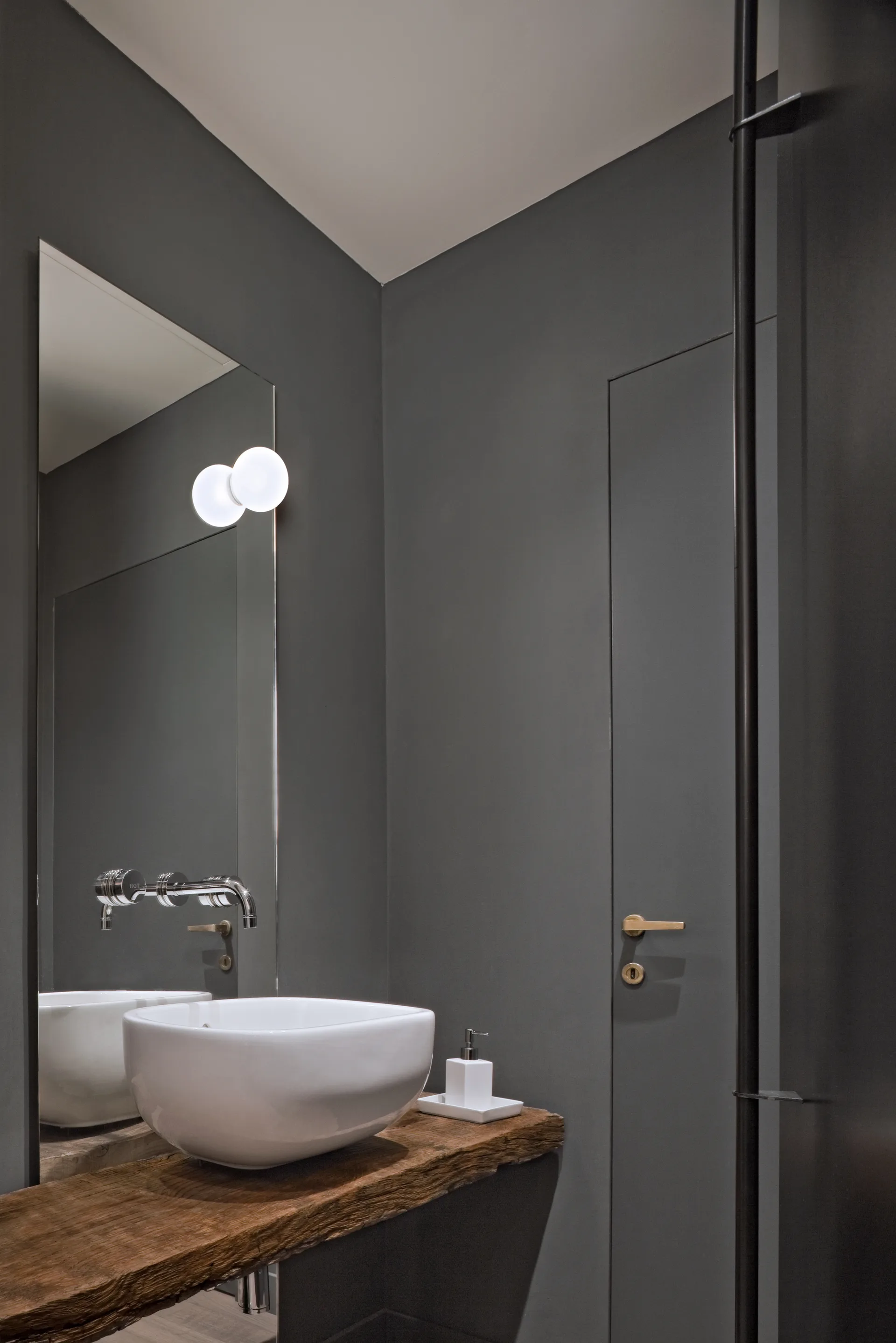 Mini Glo-Ball CW wand- en hanglamp spiegelbevestiging, Wit Flos