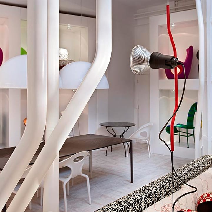 Parentesi vloer- en hanglamp dimbaar, Rood Flos