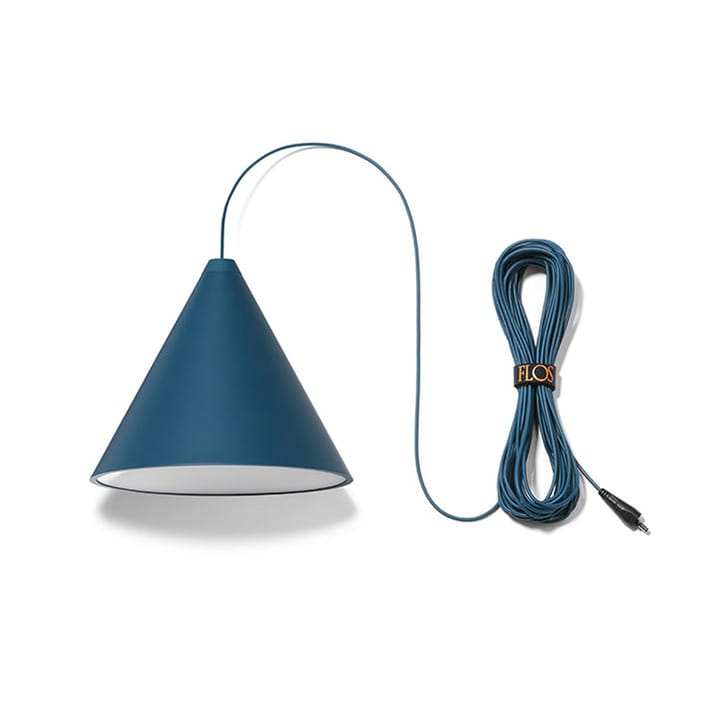 String Light Cone hanglamp, Blauw, 22 m kabel Flos