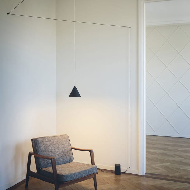 String Light Cone hanglamp, Blauw, 22 m kabel Flos