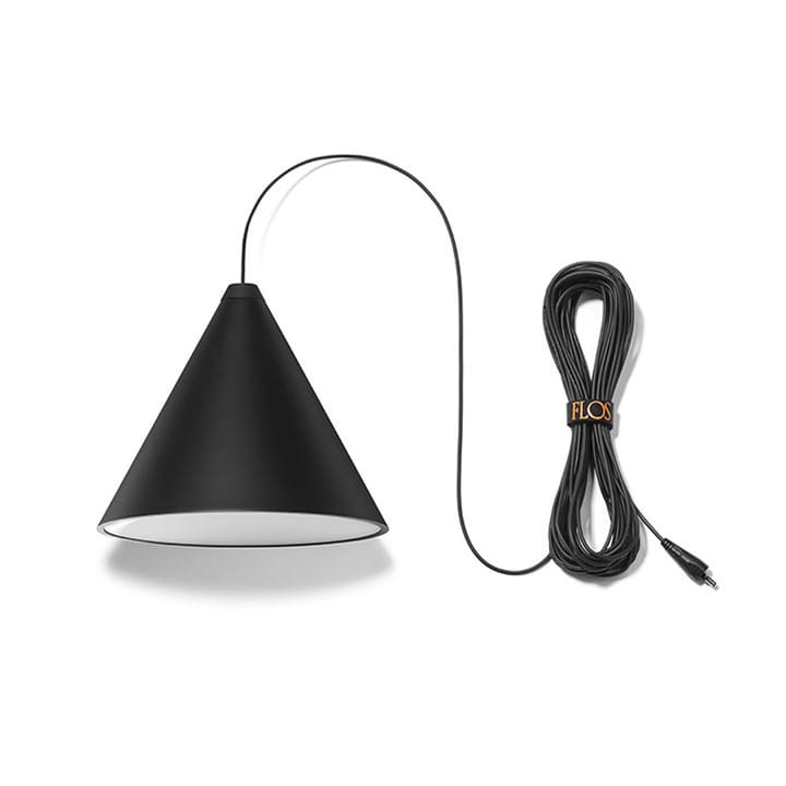 String Light Cone hanglamp, Zwart, 12 m kabel Flos