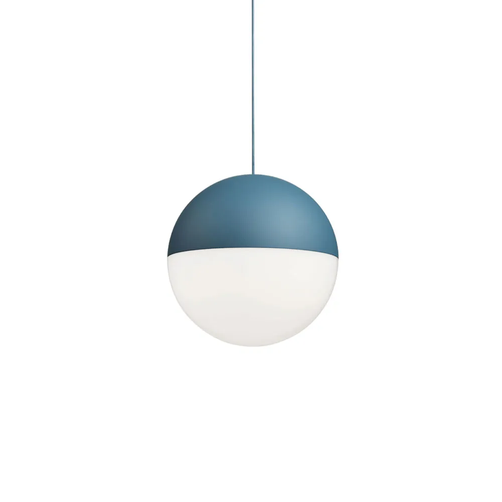 String Light Sphere hanglamp, Blauw, 22 m kabel Flos