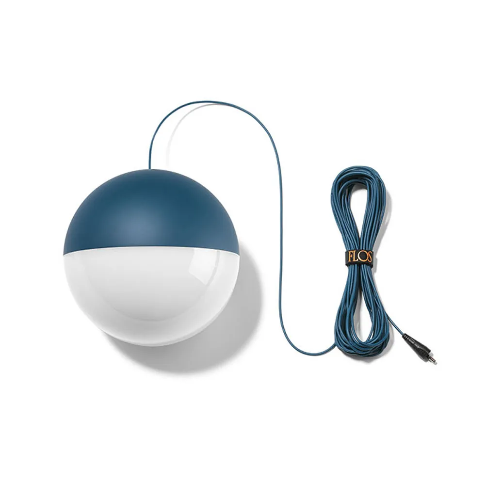 String Light Sphere hanglamp, Blauw, 22 m kabel Flos
