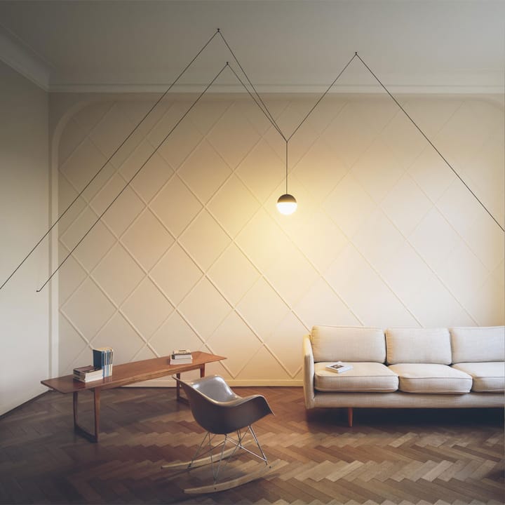String Light Sphere hanglamp, Wit, 22 m kabel Flos