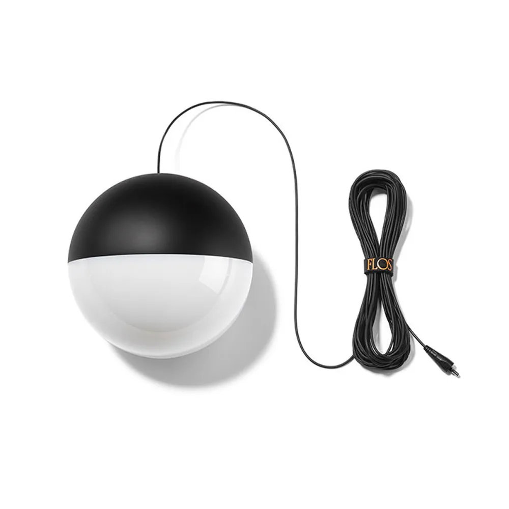 String Light Sphere hanglamp, Zwart, 12 m kabel Flos