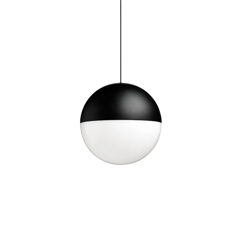 String Light Sphere hanglamp, Zwart, 22 m kabel Flos