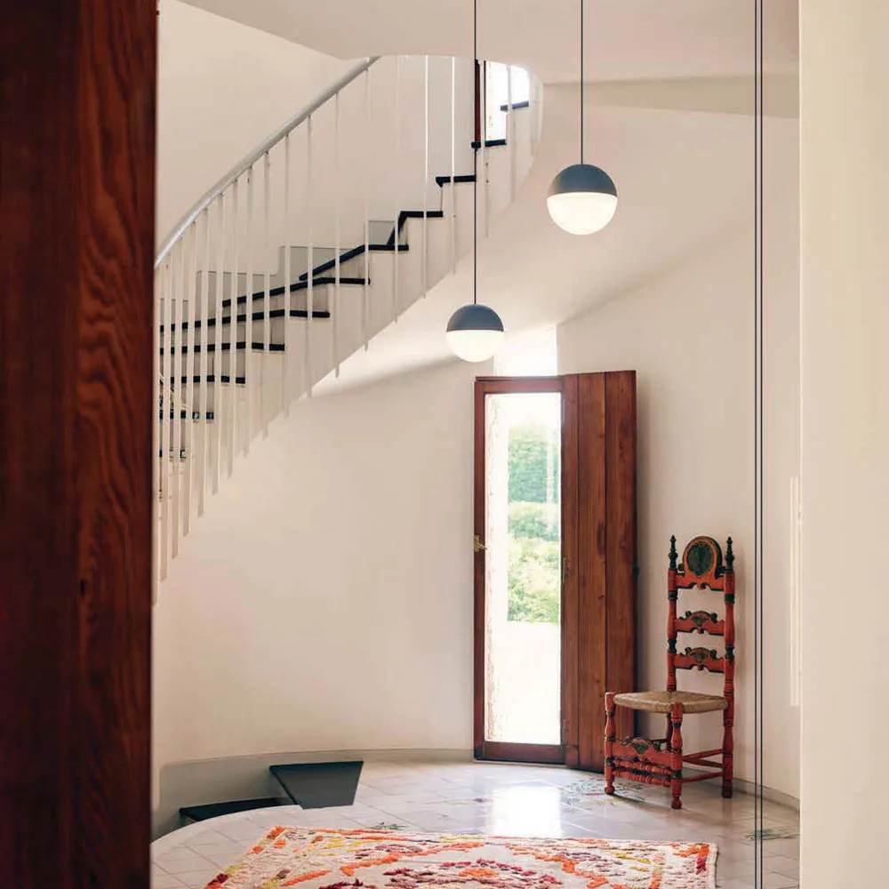 String Light Sphere hanglamp, Zwart, 22 m kabel Flos