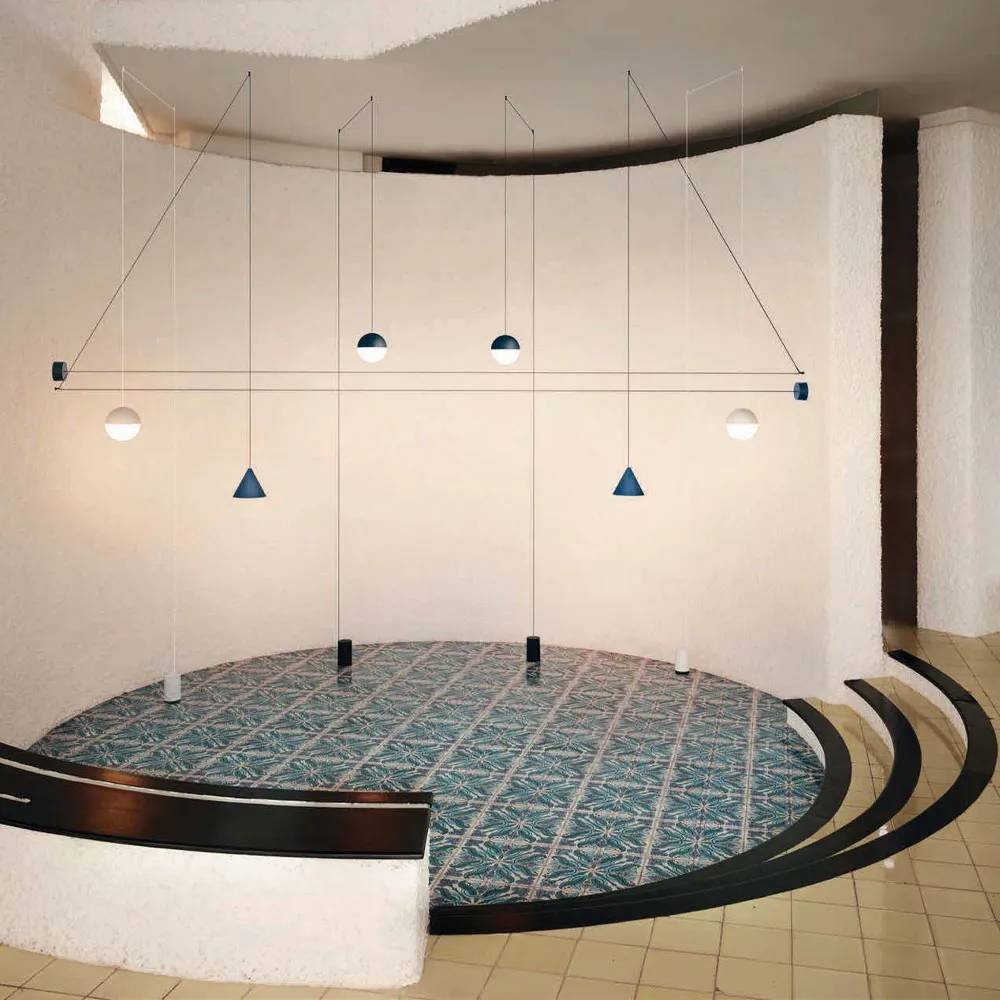 String Light Sphere hanglamp, Zwart, 22 m kabel Flos