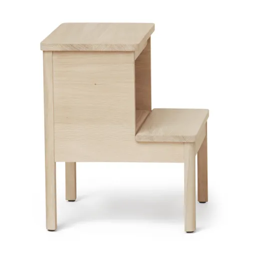 A line ronde opstapkruk, Wit eiken, Ø38x47,5 cm Form & Refine