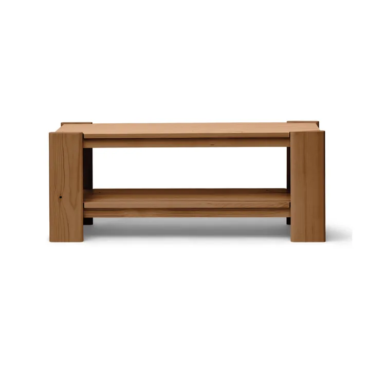 Beam bank - Diepbruin dennenhout, 112x45x33 cm - Form & Refine