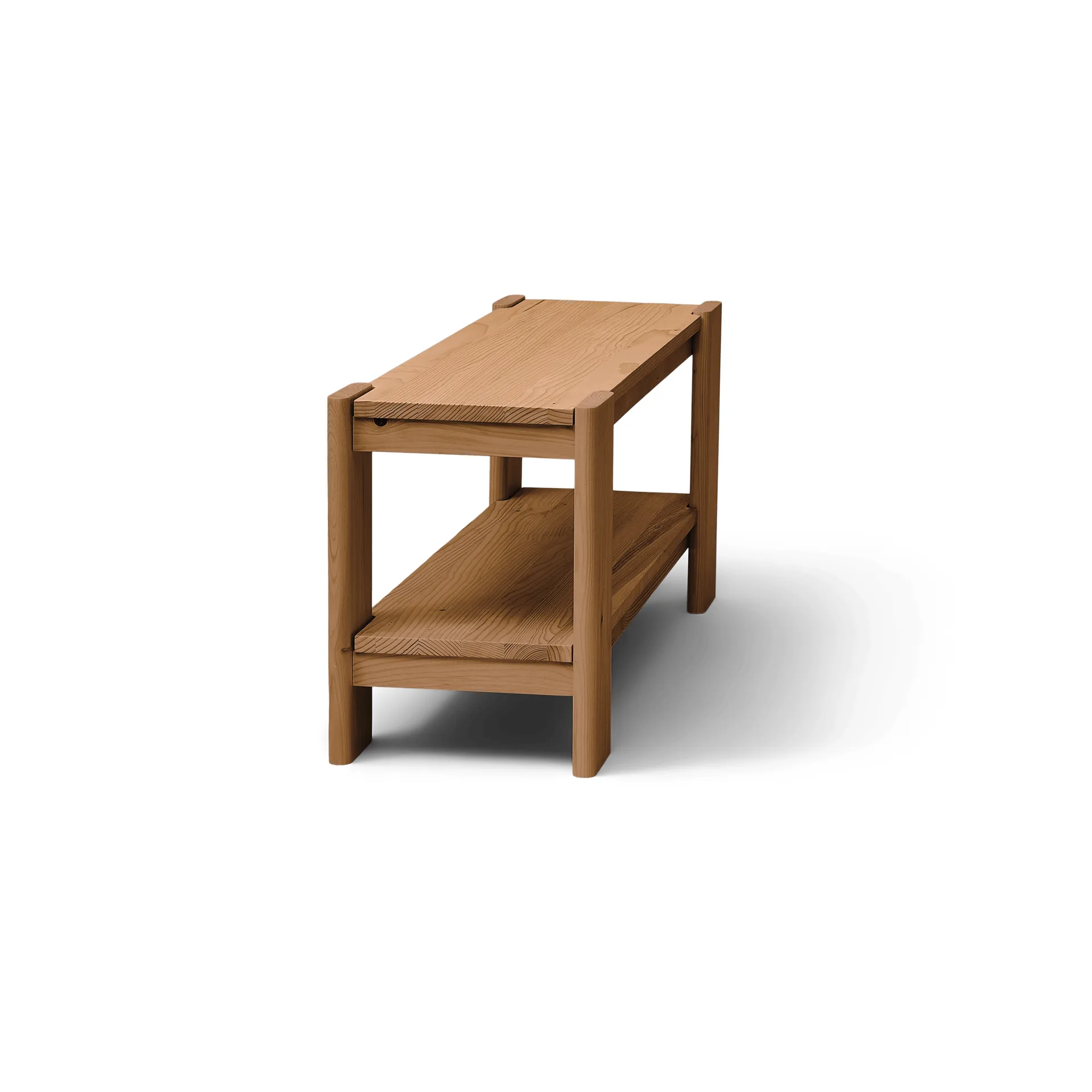 Beam bank, Diepbruin dennenhout, 112x45x33 cm Form & Refine